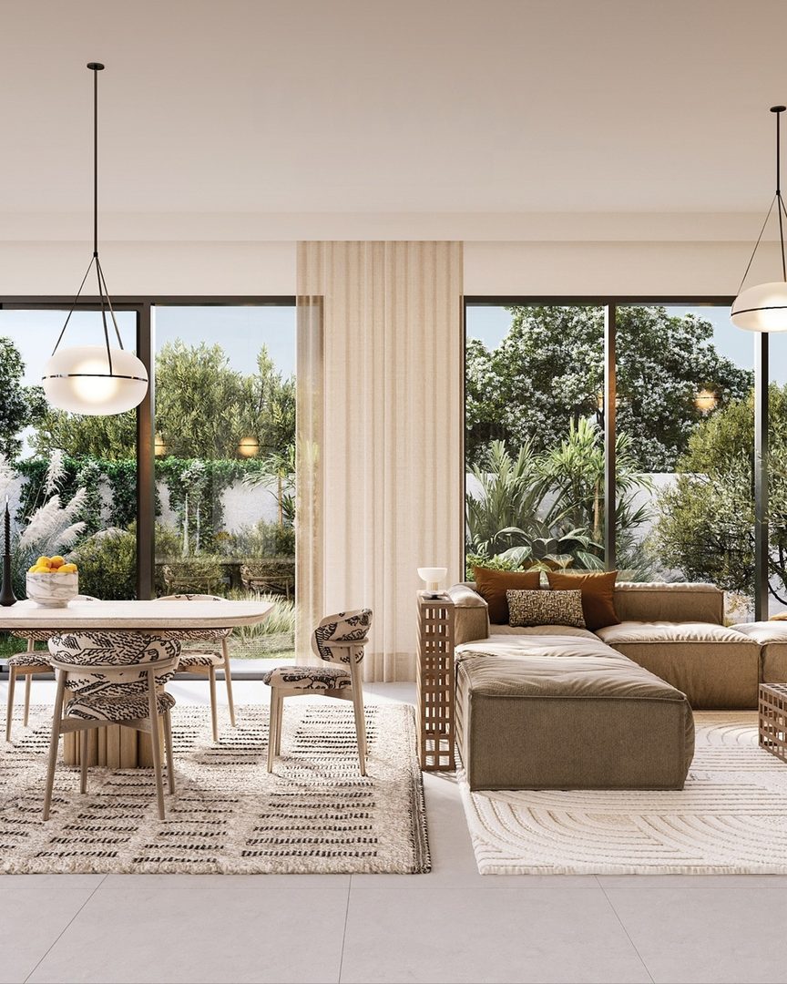 Open-plan living and dining (developer visual)