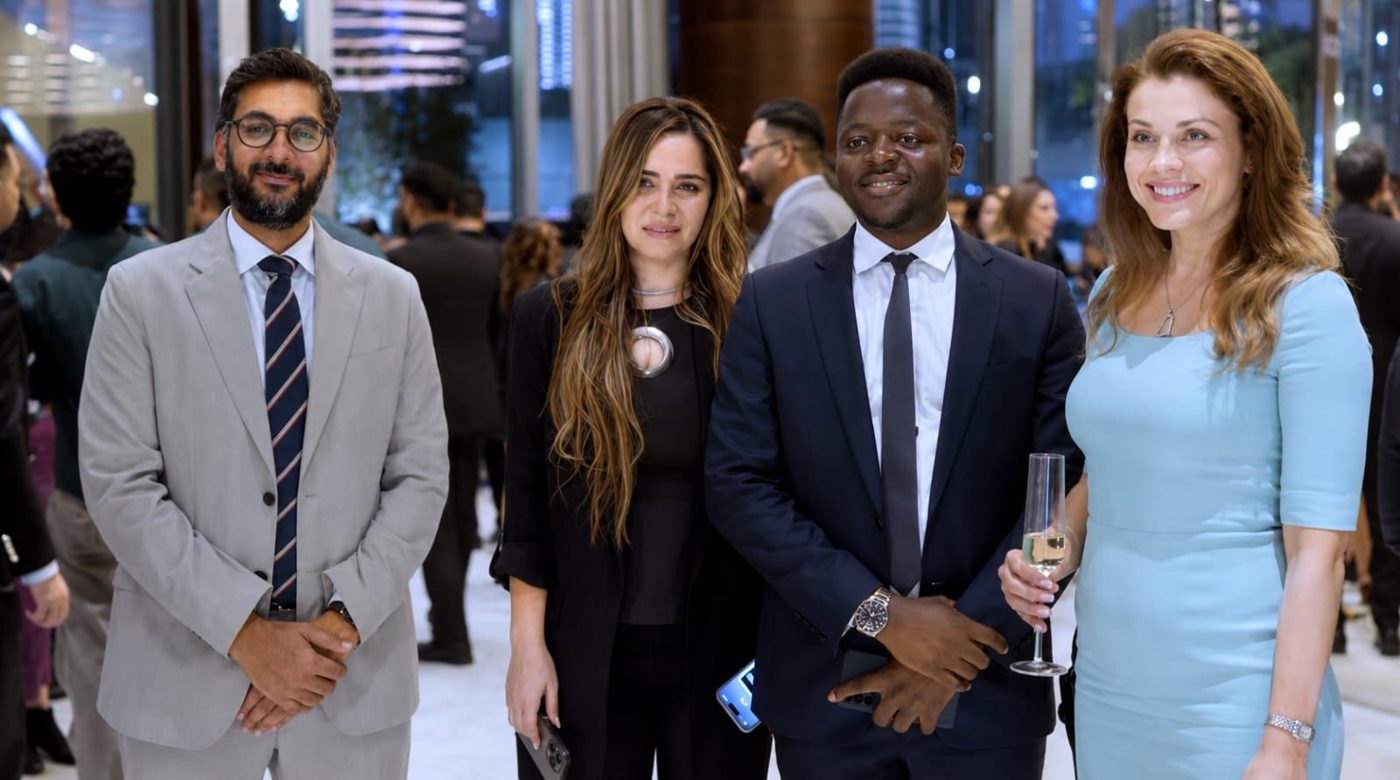 Mohammed Umar Zakaria with colleagues at the Emaar awards evening