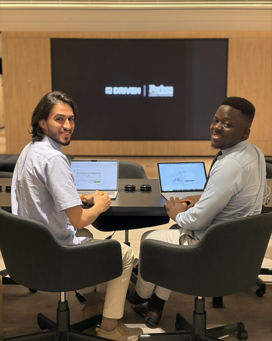 Umar researching properties at the Driven | Forbes Global Properties office