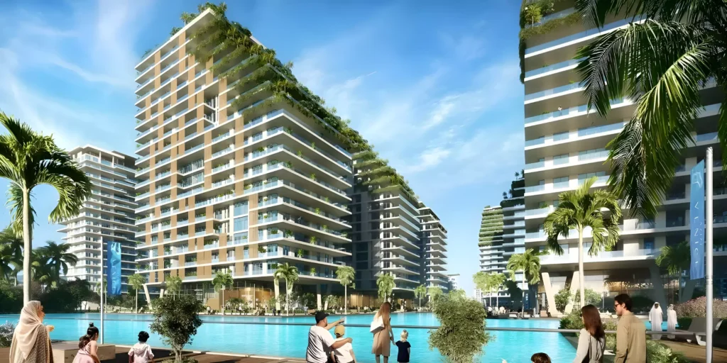 Crystal lagoon at Azizi Venice, Dubai South